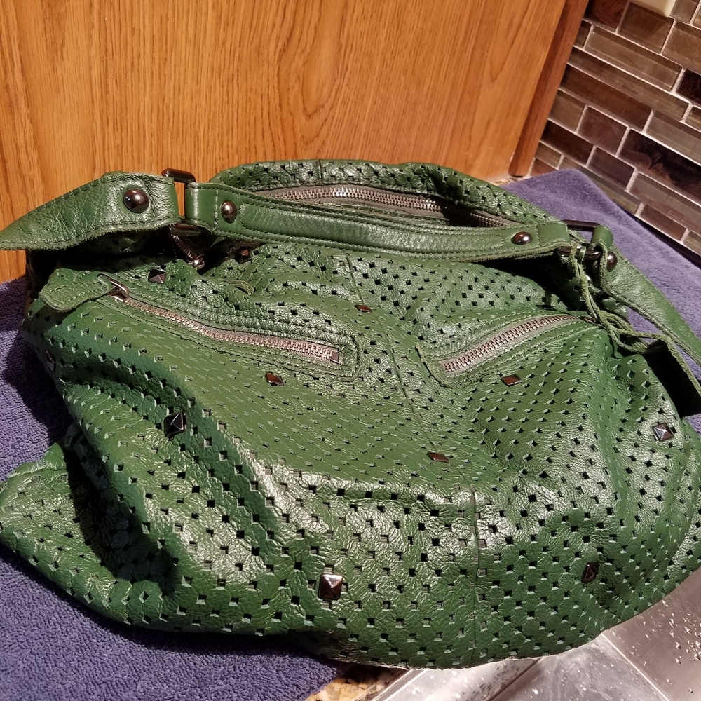 LP Linea Pelle Green Butter Soft Handbag